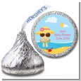Beach Baby Girl - Hershey Kiss Baby Shower Sticker Labels thumbnail