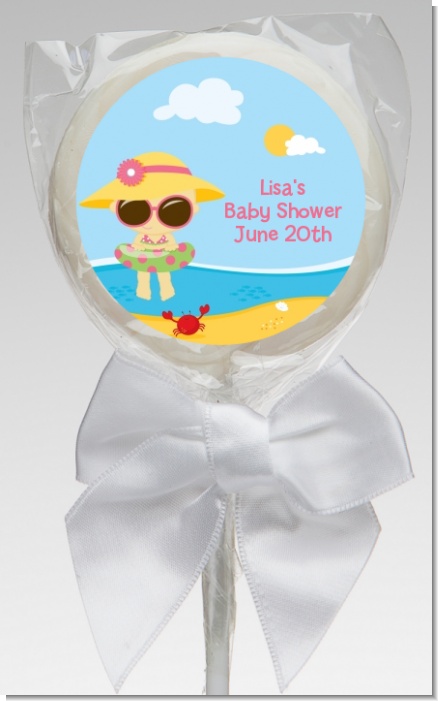 Beach Baby Girl - Personalized Baby Shower Lollipop Favors