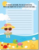 Beach Baby Girl - Baby Shower Notes of Advice