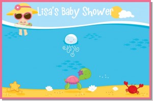 Beach Baby Girl - Personalized Baby Shower Placemats