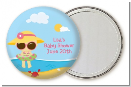 Beach Baby Girl - Personalized Baby Shower Pocket Mirror Favors