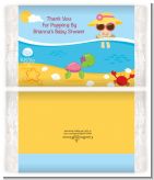 Beach Baby Girl - Personalized Popcorn Wrapper Baby Shower Favors