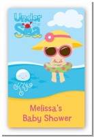 Beach Baby Girl - Custom Large Rectangle Baby Shower Sticker/Labels