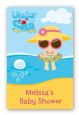 Beach Baby Girl - Custom Large Rectangle Baby Shower Sticker/Labels thumbnail