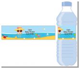 Beach Baby Girl - Personalized Baby Shower Water Bottle Labels
