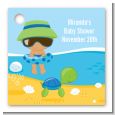 Beach Baby Hispanic Boy - Personalized Baby Shower Card Stock Favor Tags thumbnail