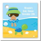 Beach Baby Hispanic Boy - Personalized Baby Shower Card Stock Favor Tags