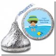 Beach Baby Hispanic Boy - Hershey Kiss Baby Shower Sticker Labels thumbnail