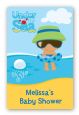 Beach Baby Hispanic Boy - Custom Large Rectangle Baby Shower Sticker/Labels thumbnail