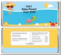 Beach Baby Hispanic Girl - Personalized Baby Shower Candy Bar Wrappers