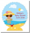 Beach Baby Hispanic Girl - Personalized Baby Shower Centerpiece Stand thumbnail