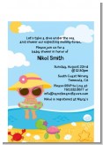 Beach Baby Hispanic Girl - Baby Shower Petite Invitations