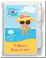 Beach Baby Hispanic Girl - Baby Shower Personalized Notebook Favor