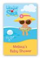 Beach Baby Hispanic Girl - Custom Large Rectangle Baby Shower Sticker/Labels thumbnail