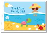 Beach Baby Hispanic Girl - Baby Shower Thank You Cards