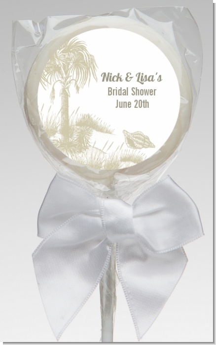 Beach Scene - Personalized Bridal Shower Lollipop Favors