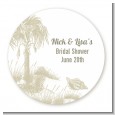 Beach Scene - Round Personalized Bridal Shower Sticker Labels thumbnail