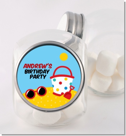 Beach Toys - Personalized Birthday Party Candy Jar