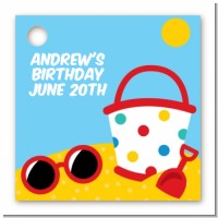 Beach Toys - Personalized Birthday Party Card Stock Favor Tags