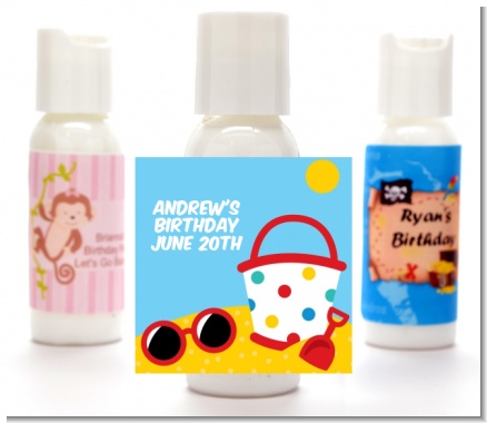 Beach Toys - Personalized Birthday Party Lotion Favors