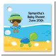 Beach Baby African American Boy - Personalized Baby Shower Card Stock Favor Tags thumbnail