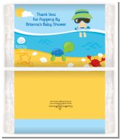 Beach Baby Asian Boy - Personalized Popcorn Wrapper Baby Shower Favors