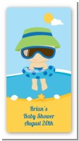 Beach Baby Boy - Custom Rectangle Baby Shower Sticker/Labels