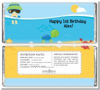 Beach Boy - Personalized Birthday Party Candy Bar Wrappers