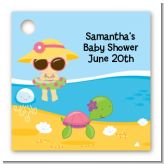 Beach Baby Girl - Personalized Baby Shower Card Stock Favor Tags