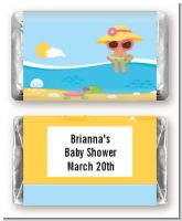 Beach Baby Girl - Personalized Baby Shower Mini Candy Bar Wrappers