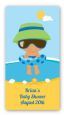 Beach Baby Hispanic Boy - Custom Rectangle Baby Shower Sticker/Labels thumbnail