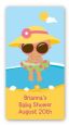 Beach Baby Hispanic Girl - Custom Rectangle Baby Shower Sticker/Labels thumbnail