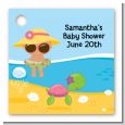 Beach Baby Hispanic Girl - Personalized Baby Shower Card Stock Favor Tags thumbnail