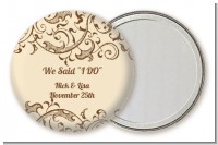 Beige & Brown - Personalized Bridal Shower Pocket Mirror Favors