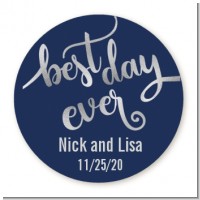 Best Day Ever - Round Personalized Bridal Shower Sticker Labels