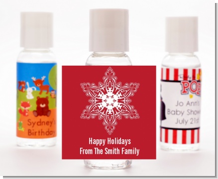 Big Red Snowflake - Personalized Christmas Hand Sanitizers Favors