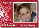 Big Red Snowflake - Personalized Photo Christmas Cards