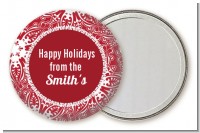 Big Red Snowflake - Personalized Christmas Pocket Mirror Favors