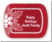 Big Red Snowflake - Personalized Christmas Rounded Corner Stickers