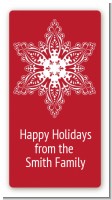 Big Red Snowflake - Custom Rectangle Christmas Sticker/Labels