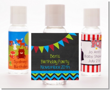 Birthday Boy Chalk Inspired - Personalized Birthday Party Hand Sanitizers Favors
