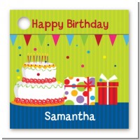 Birthday Cake - Personalized Birthday Party Card Stock Favor Tags