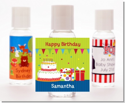 Birthday Cake - Personalized Birthday Party Hand Sanitizers Favors