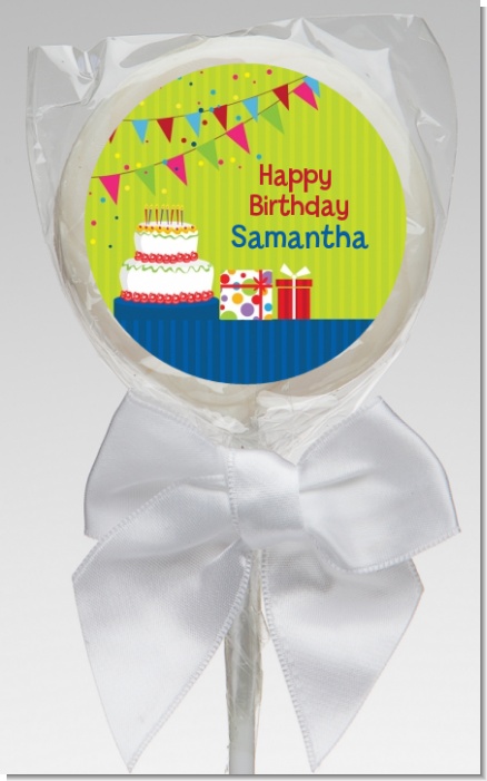 Birthday Cake - Personalized Birthday Party Lollipop Favors