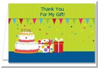 Birthday Cake - Birthday Party Thank You Cards