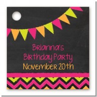 Birthday Girl Chalk Inspired - Personalized Birthday Party Card Stock Favor Tags