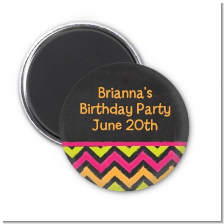 Birthday Girl Chalk Inspired - Personalized Birthday Party Magnet Favors