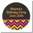 Birthday Girl Chalk Inspired - Round Personalized Birthday Party Sticker Labels thumbnail