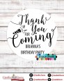Thank You For Coming - Round Personalized Birthday Party Sticker Labels thumbnail