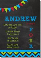 Birthday Boy Chalk Inspired - Birthday Party Invitations